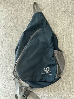 Waterfly Navy Sling Backpack - Blue with Gray Accents